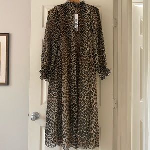 Ganni cheetah print flowey dress